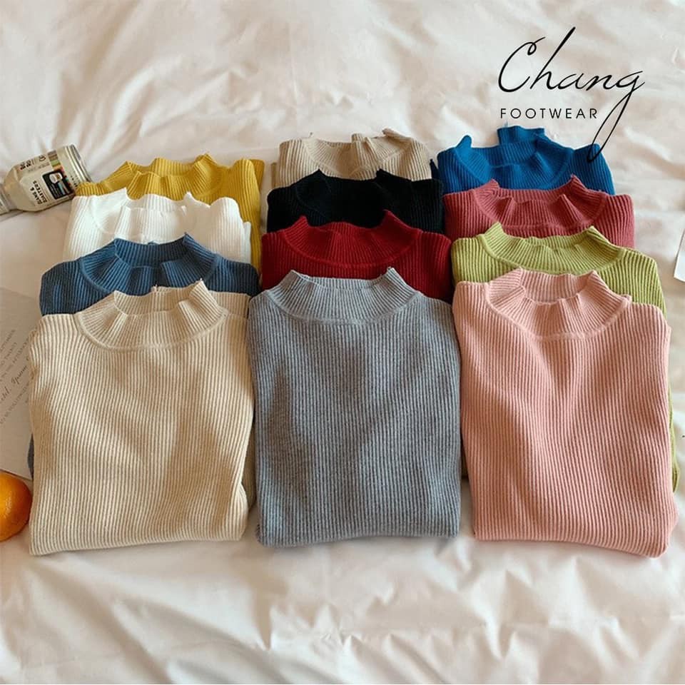 Áo Len Nữ Cổ Lọ Lông Cừu Hàng Quảng Châu Cao Cấp. Với Chất Liệu Len Lông Cừu Mềm Mịn, Dày Dặn, Giặt Khôn Lo Bai Không Xù