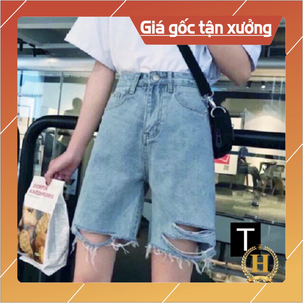 Quần jean lửng rách 3 vệt DTR0420