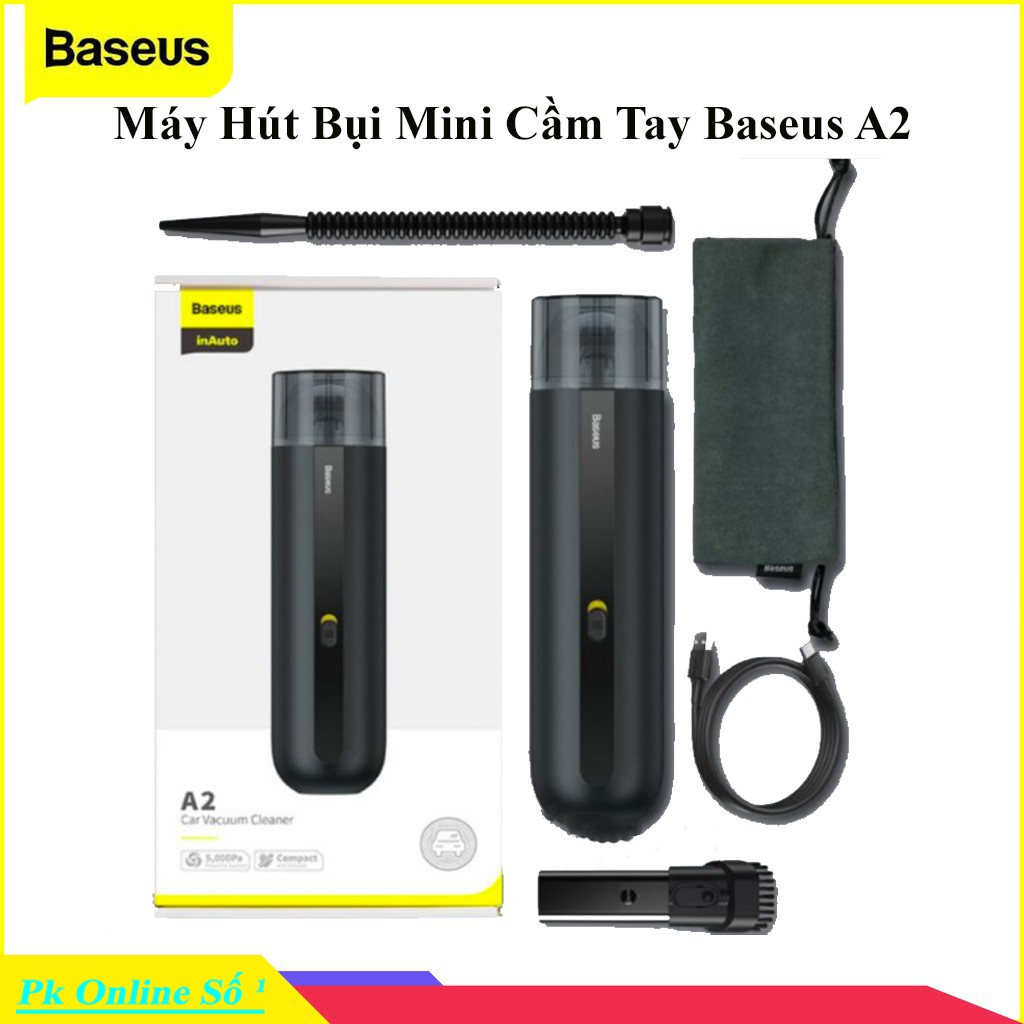 Máy Hút Bụi Mini Cầm Tay Baseus A2 Thế Hệ Mới 5000pa Cho Xe Hơi / Nhà Cửa / Văn Phòng [Tặng Kèm Phụ Kiện ]