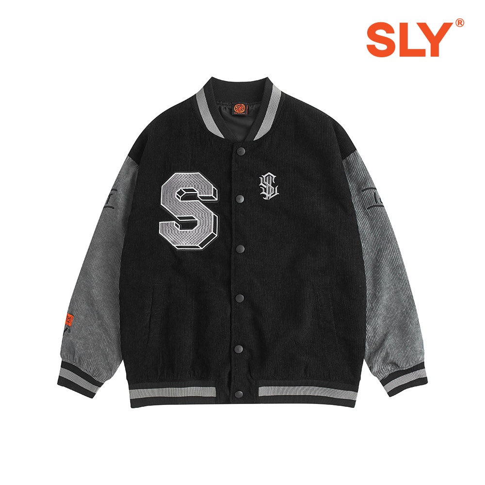 Áo khoác vải gân Corduroy Sly màu đen