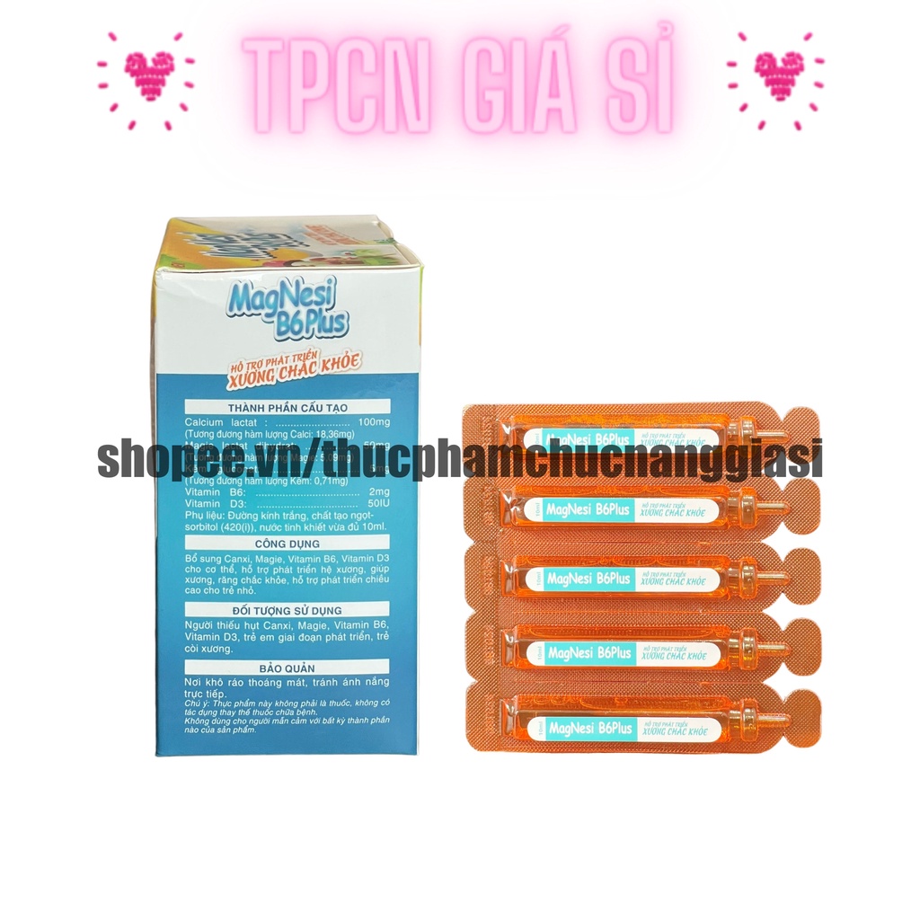 Siro tăng chiều cao cho bé Magie B6 plus bổ sung kẽm, vitamin d3 giúp trẻ phát triển, hỗ trợ chắc xương - Hộp 20 ống