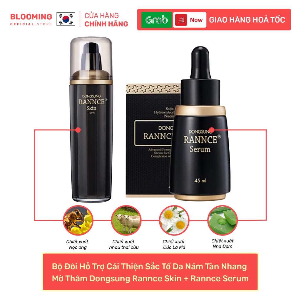 Bộ Đôi Hỗ Trợ Cải Thiện Sắc Tố Da Nám Tàn Nhang Mờ Thâm Dongsung Rannce Skin + Rannce Serum