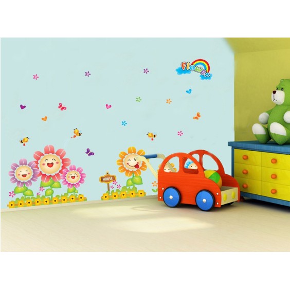 Decal trang trí Hoa Mặt Trời vui vẻ