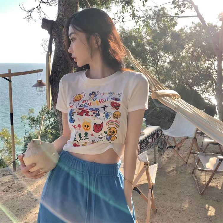 Áo Thun Tay Ngắn Thiết Kế Mỏng Kiểu Dáng Mới Quyến Rũ Thời Trang Dành Cho Nữ