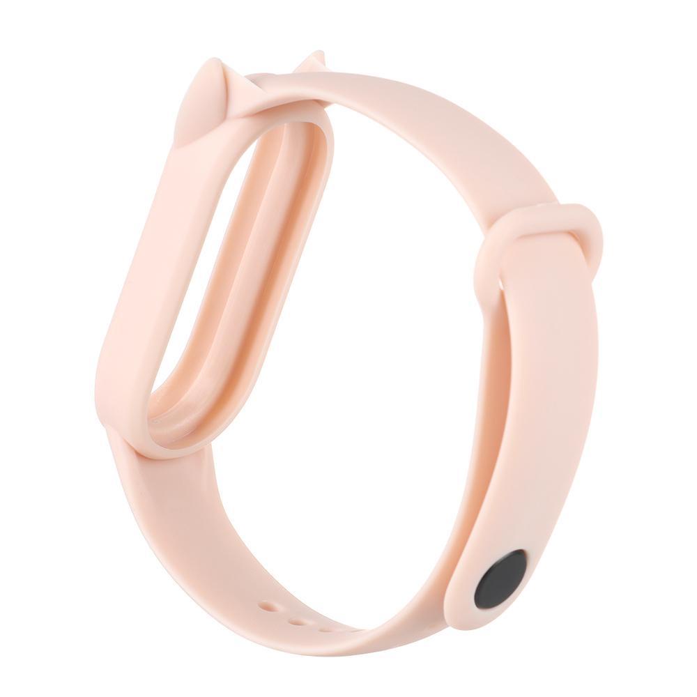 MYRONGVN Dây Đeo Tay Bằng Silicone Thoáng Khí Hình Tai Mèo Cho Xiaomi Mi Band 6 5 4 3