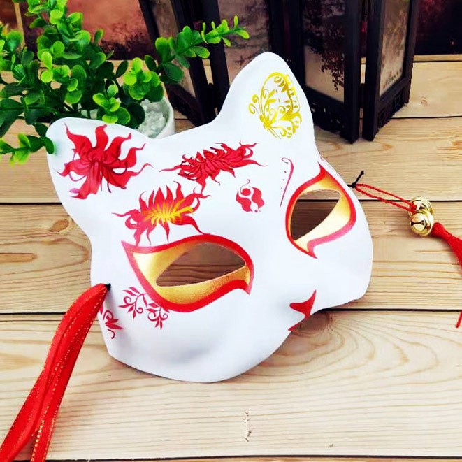 (Mask fox_cosplay) Mặt nạ mèo/Mặt nạ cáo/Vẽ sẵn Mặt Nạ Mèo Thần Tài Mặt Nạ Hồ ly, mặt nạ mèo thủ công | BigBuy360 - bigbuy360.vn