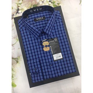 ÁO SƠ MI NAM DÀI TAY OWEN KẺ CARO XANH ĐẬM AR206311