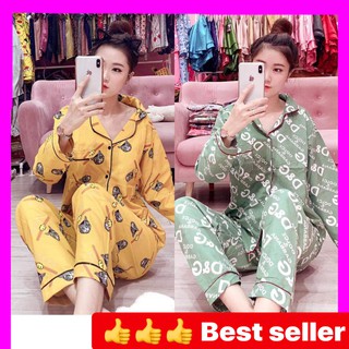 [Bigsize 60-75kg] Đồ bộ Pijama quần Ngố / Lửng chất lụa xước in thiết kế