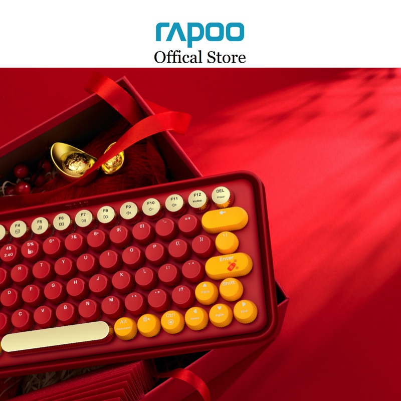 Bàn phím cơ không dây đa kết nối Rapoo Ralemo Pre 5 cao cấp (Kết nối: Bluetooth/ Usb 2.4 GHz/ Có dây USB)