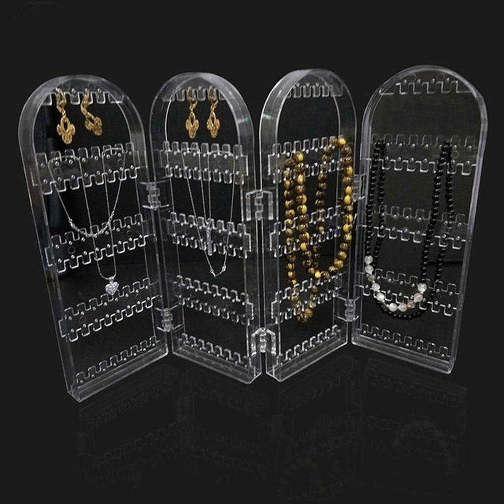 Giá Đỡ Trưng Bày Bông Tai Bằng Nhựa Trong Suốt Có Thể Gấp Gọn Phong Cách Hàn Quốc