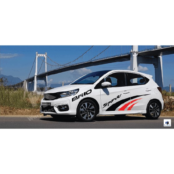 Tem xe Brio dán 2 bên sườn - tem xe ô tô giá rẻ hà nội