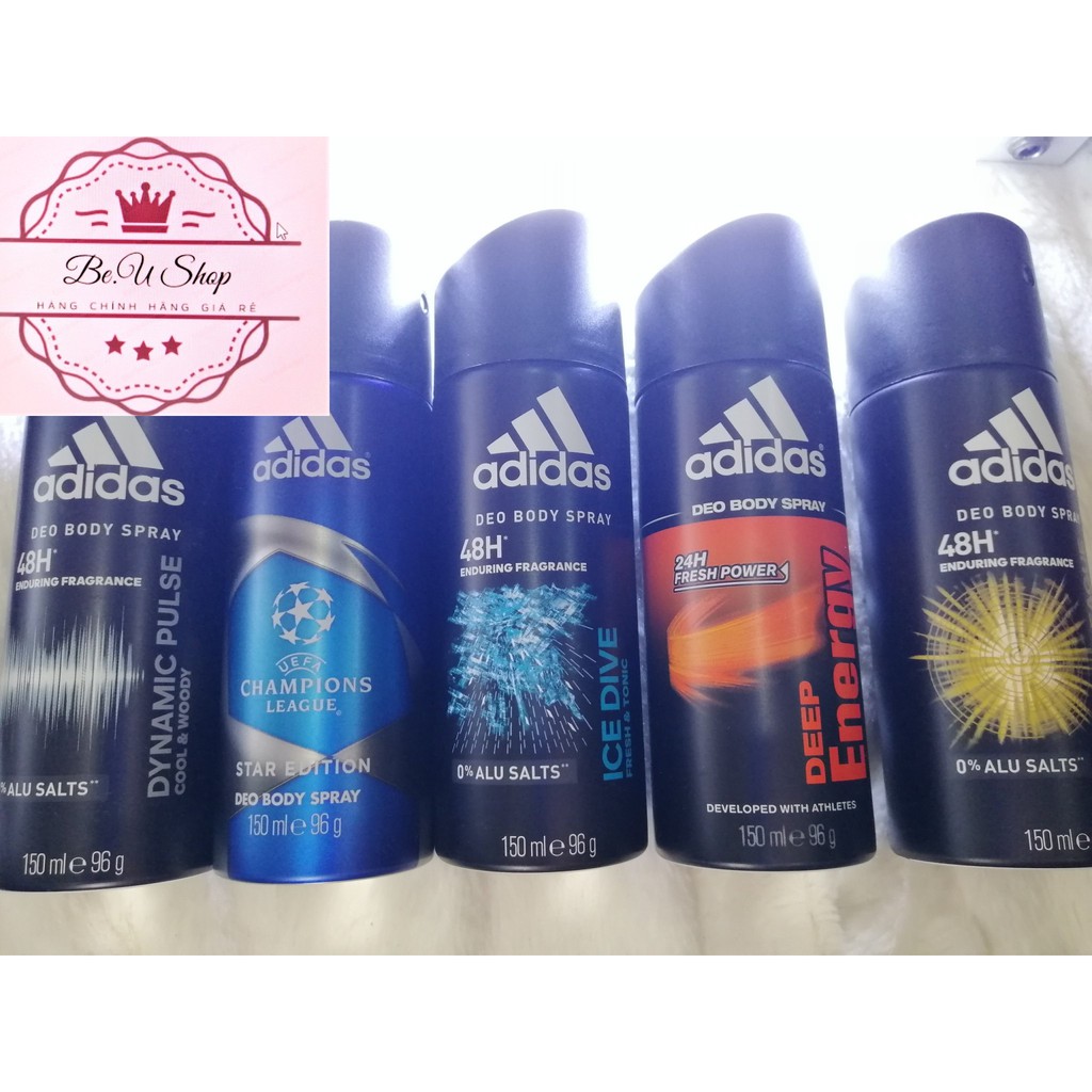 {Cam Kết Chính Hãng} Xịt Khử Mùi Adidas Với Các Hương Thơm Nam Tính - Xuất xứ PHÁP (96g - 150ml)