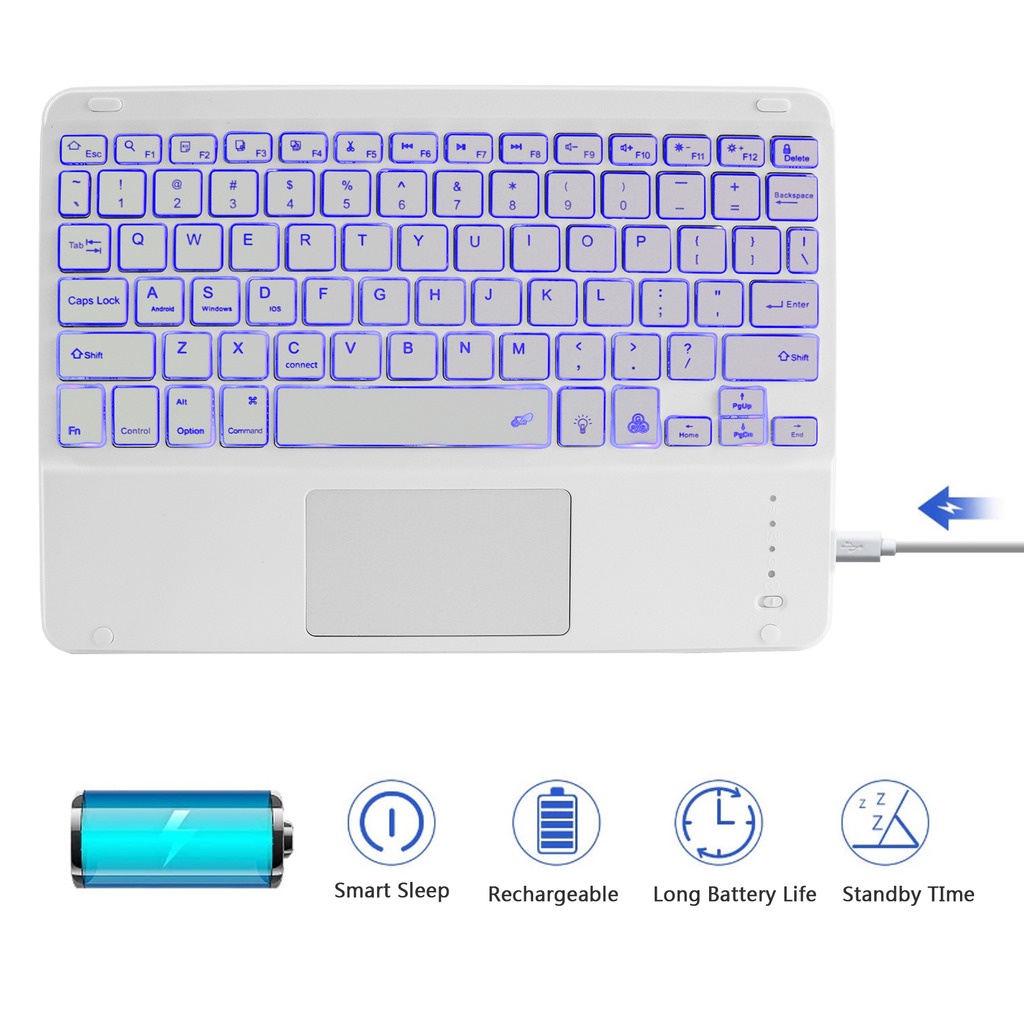 Bàn Phím Bluetooth Không Dây Siêu Mỏng Có Thể Sạc Lại