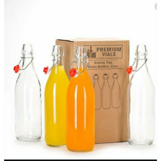 Chai Thủy Tinh Tròn Nắp Gài Kín Hơi 500ml