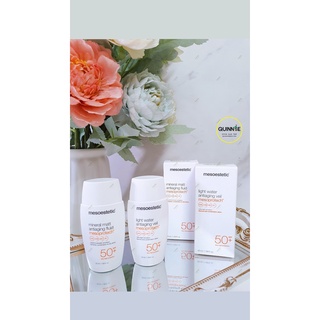 Kem chống nắng Mesoestetic Mineral Matt Antiaging Fluid Và Light water antiaginf veil Mesoprotech SPF 50+