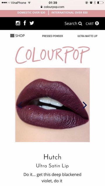 Son ColourPop của Mỹ xách tay .