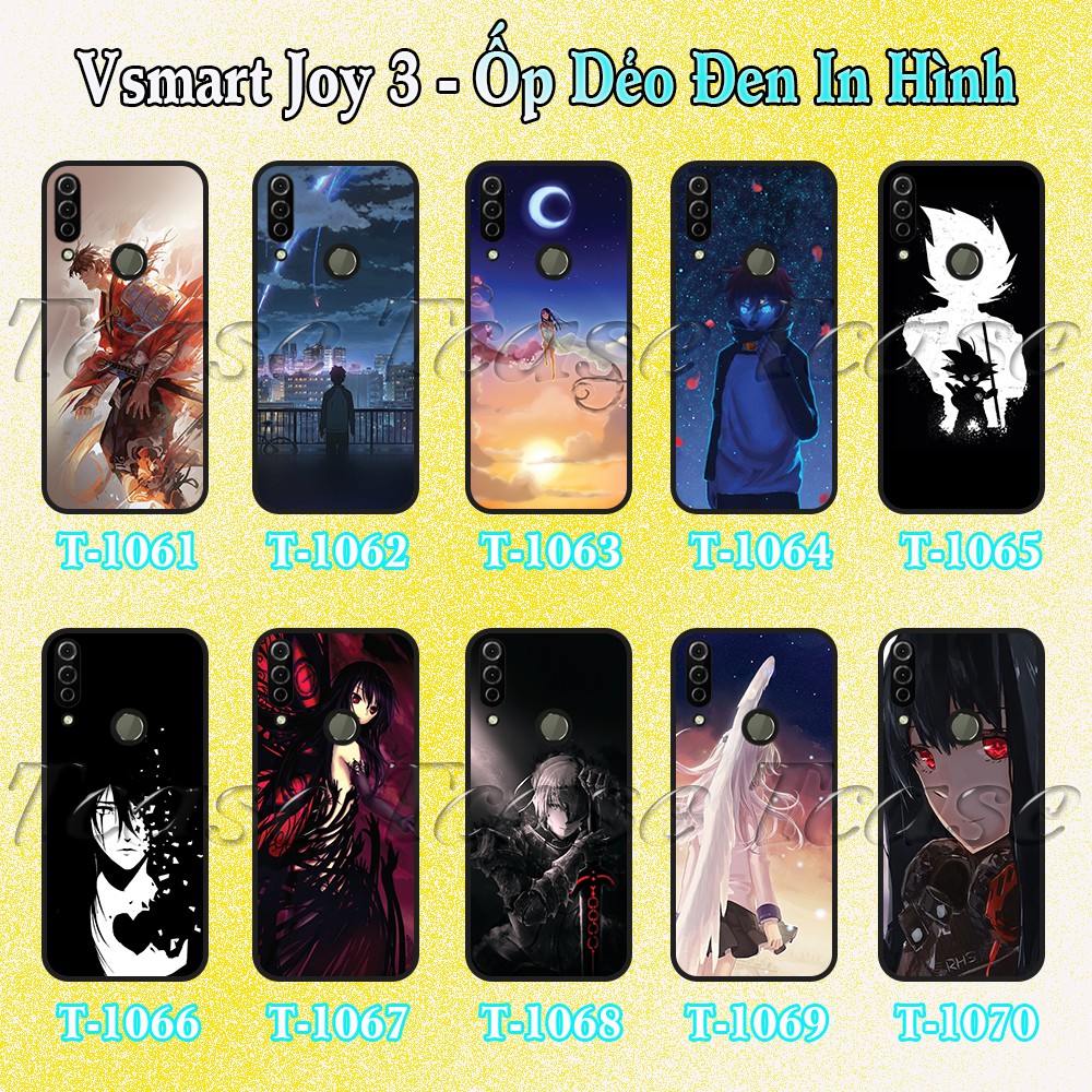 Ốp lưng Vsmart Joy 3 dẻo đen in hình Anime siêu đẹp, siêu ngầu