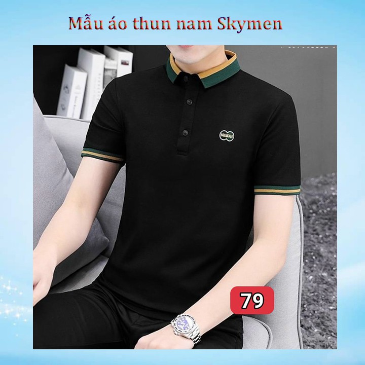 Áo thun nam có cổ tay ngắn mặc hè chất vải THUN COTTON 100%_ Skymen7579