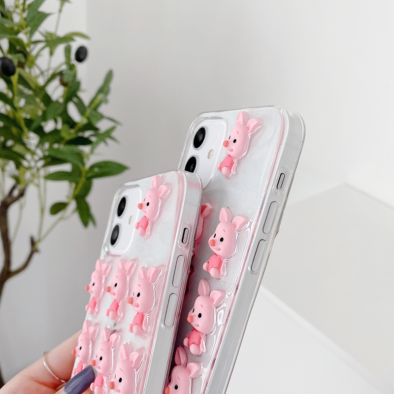 Ốp Lưng Trong Suốt Họa Tiết Heo Hồng 3d Cho Iphone 7 8plus 12 11 Pro Max 12 Mini X Xs Xr Xs Max Se 2020