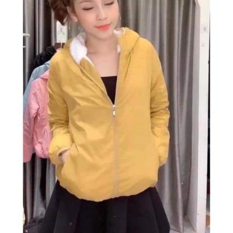 Áo gió nữ lót lông cừu ấm đẹp chống thấm nước