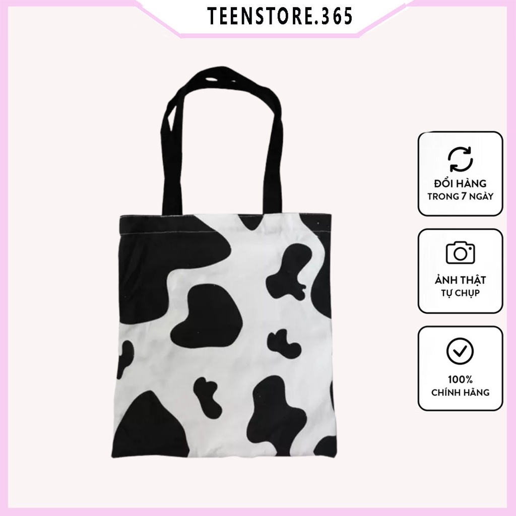 Túi tote bò sữa TBS01 chất liệu vải kaki hàn kích thước 30*36 cm -Teenstore.365