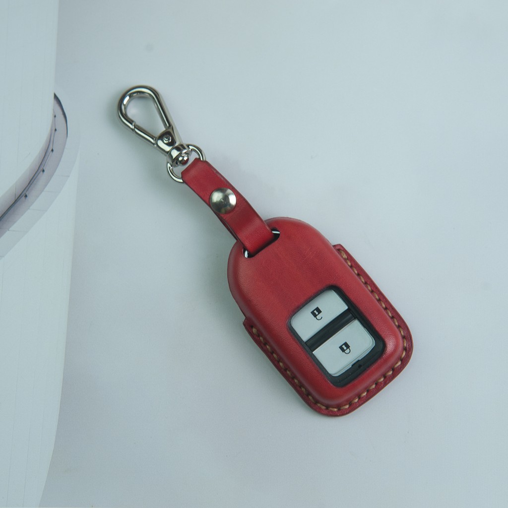 BAO DA CHÌA KHÓA MÀU ĐỎ NÂU DÀNH CHO SMARTKEY XE CRV - ĐỒ DA THỦ CÔNG