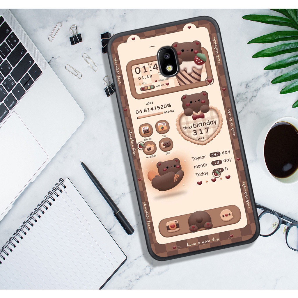 ỐP LƯNG SAMSUNG J3 PRO - J5 PRO - J7 PRO - J7 PLUS , IN HÌNH GẤU NÂU CHOCOLATE ĐÁNG YÊU.