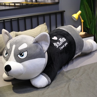 Gấu bông chó Husky siêu to gối ôm thú nhồi bông siêu to chất liệu vải miniso mềm mịn dễ thương