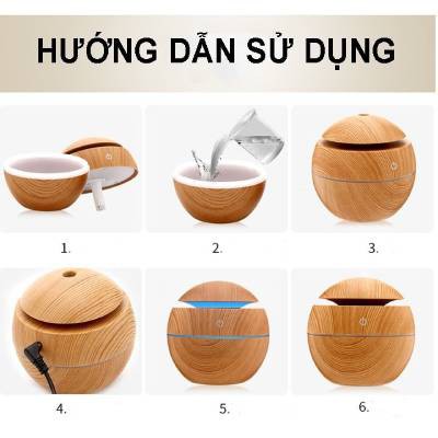 Máy Xông Tinh Dầu Vân Gỗ Mini Phun Sương Chống Muỗi Nhỏ Gọn Tiện Dụng