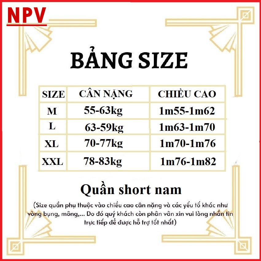 Quần short thể thao nam NPV, quần đùi nam mặc nhà chất vải mềm mịn mặc chuẩn form tôn dáng không bai xù