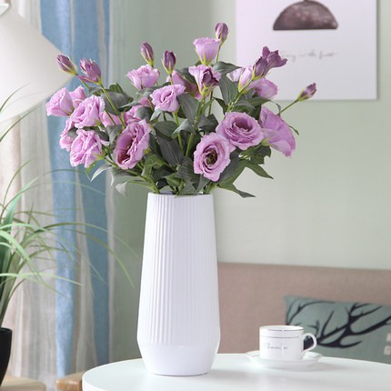 Hoa lụa cao cấp, Cành 3 bông hoa như ý cát tường tuyệt đẹp trang trí phòng khách