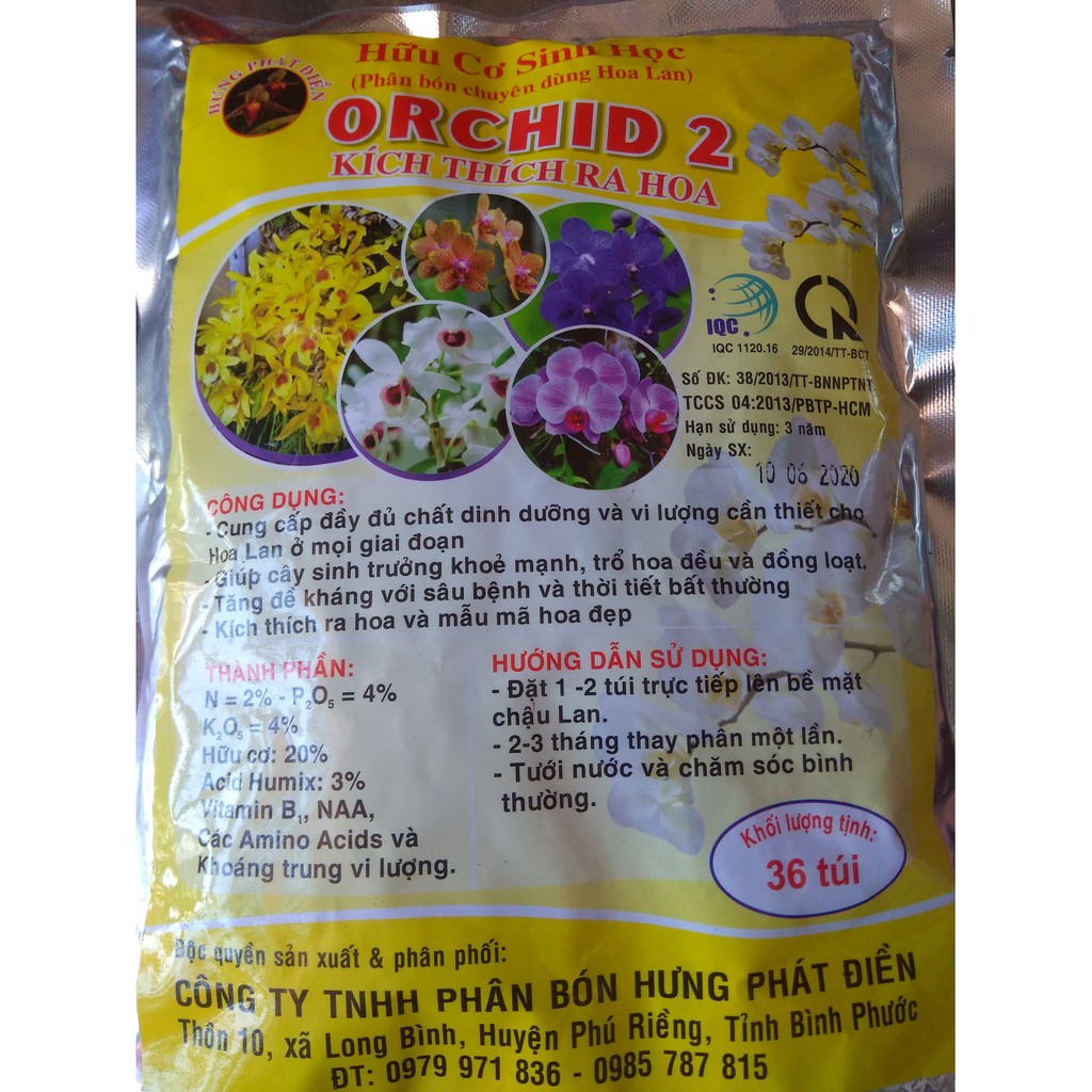 Phân hữu cơ ORCHID 2 kích thích ra hoa - gói 36 túi