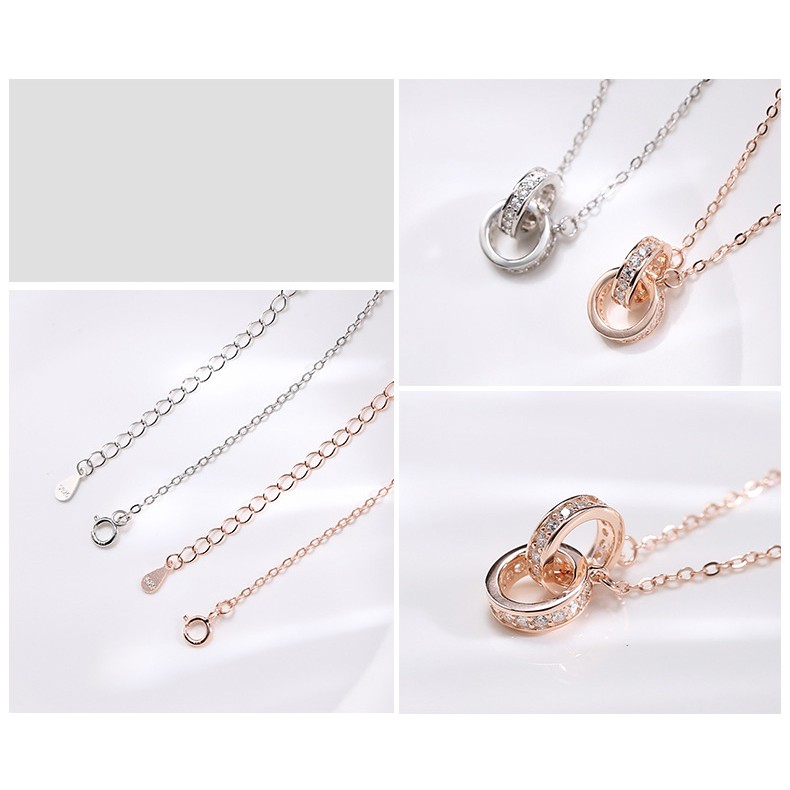 [FREESHIP] Vòng Cổ Nhẫn Đôi Singapore Twenty Jewelry VCVAA121. Dây Chuyền Bạc 925 Nữ