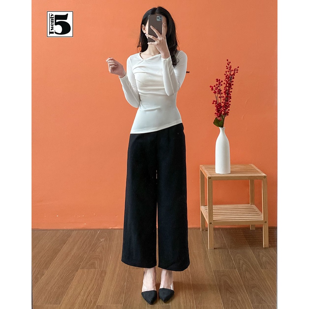 Quần suông công sở nữ ống rộng Twentyfive NN61
