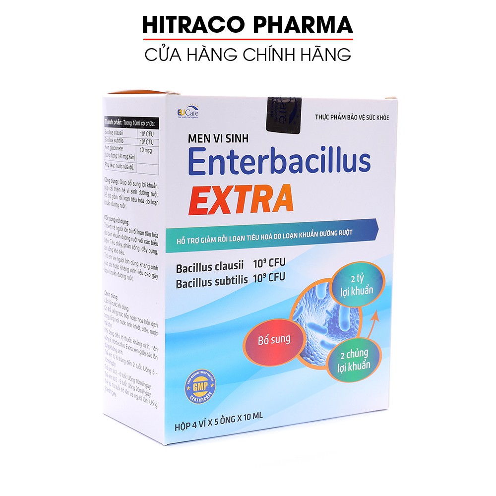 Men Tiêu Hóa Cho Bé Enterbacillus Extra bổ sung 2 tỷ lợi khuẩn, giảm rối loạn tiêu hóa Hộp 20 ống