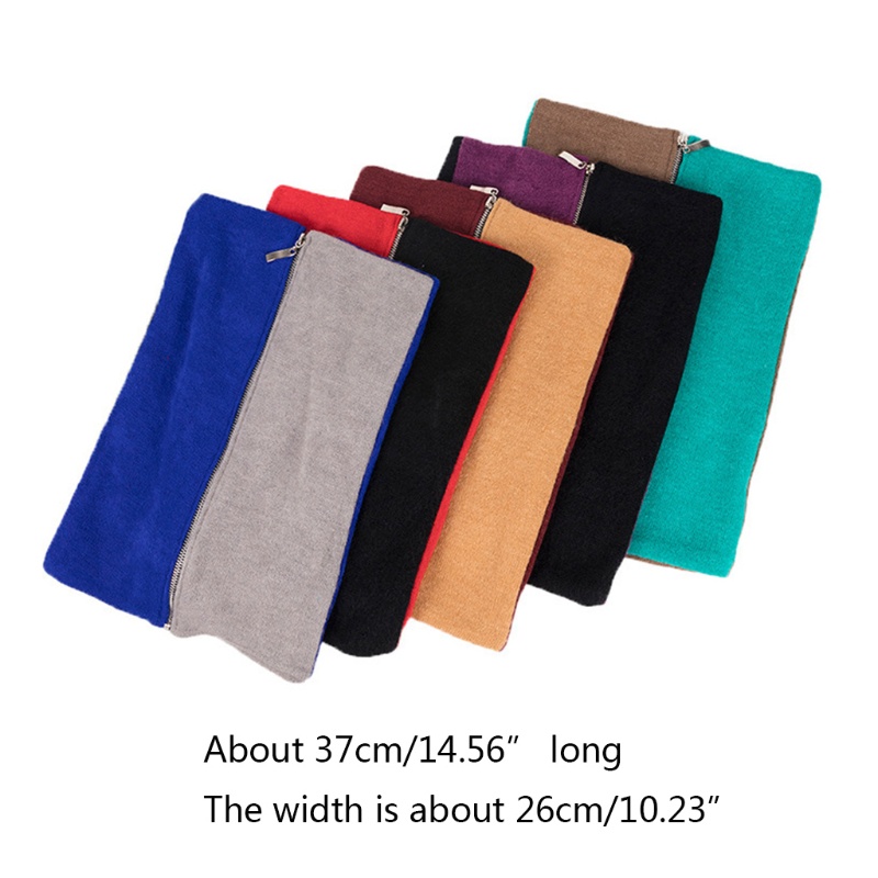 Khăn Choàng Cổ Hai Lớp Bằng Lông Cừu Giữ Ấm Mùa Đông Có Khóa Kéo