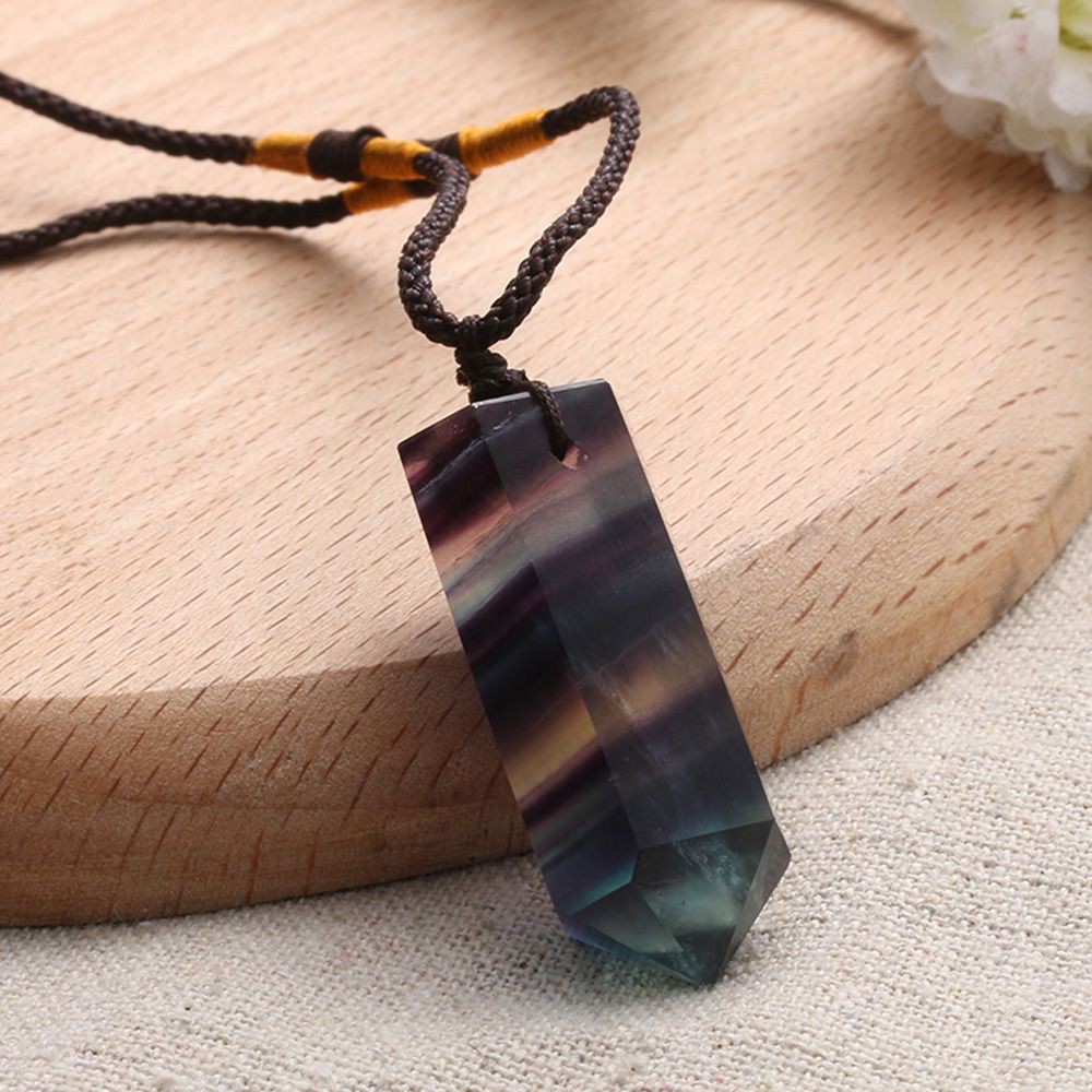 vòng cổ Mặt Đá Fluorite Tự Nhiên Thời Trang Cho Nữ