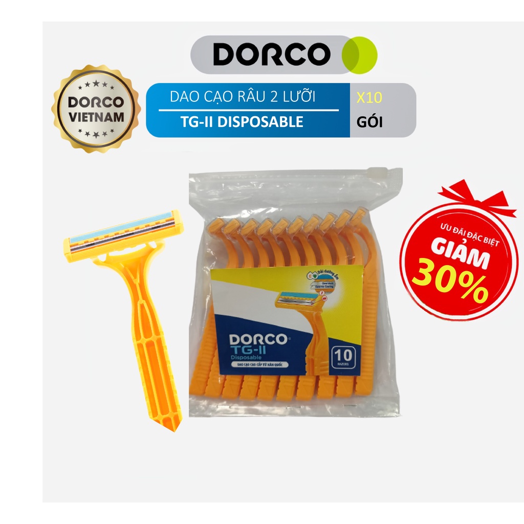 Túi 10 dao cạo 2 lưỡi DORCO TG-II