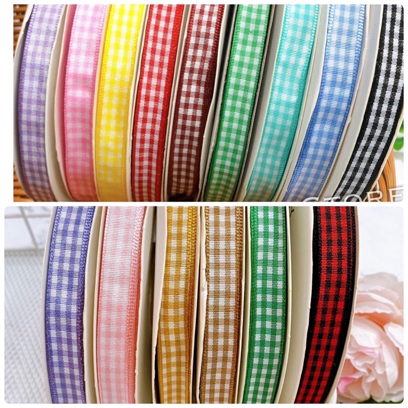 Ruy băng kẻ caro khổ 1cm