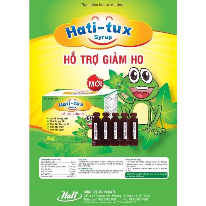 Siro ho con ếch Hati-tux (Hati tux) - Hộp 20 gói