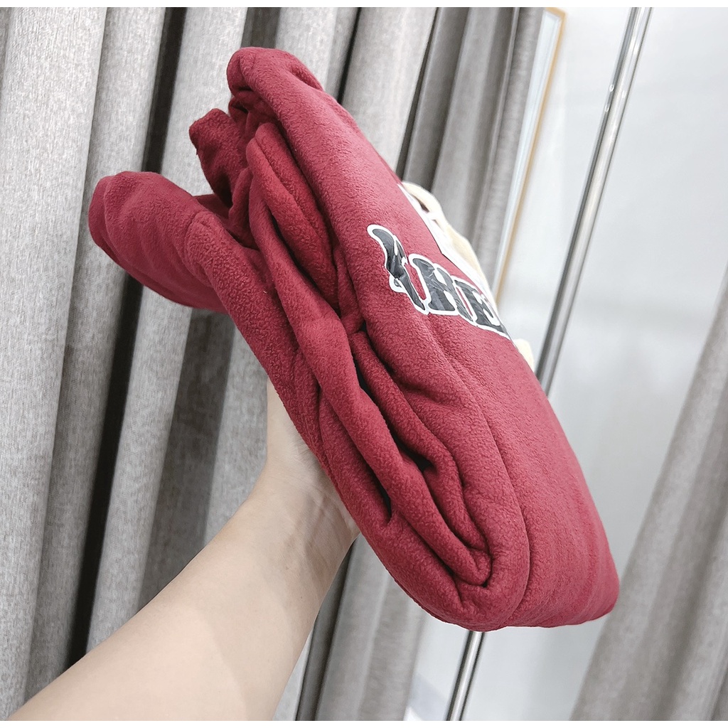 Áo Khoác Hoodie Đỏ Form To Nam Nữ Unisex Mũ 2 Lớp This Dáng Rộng Tay Bồng