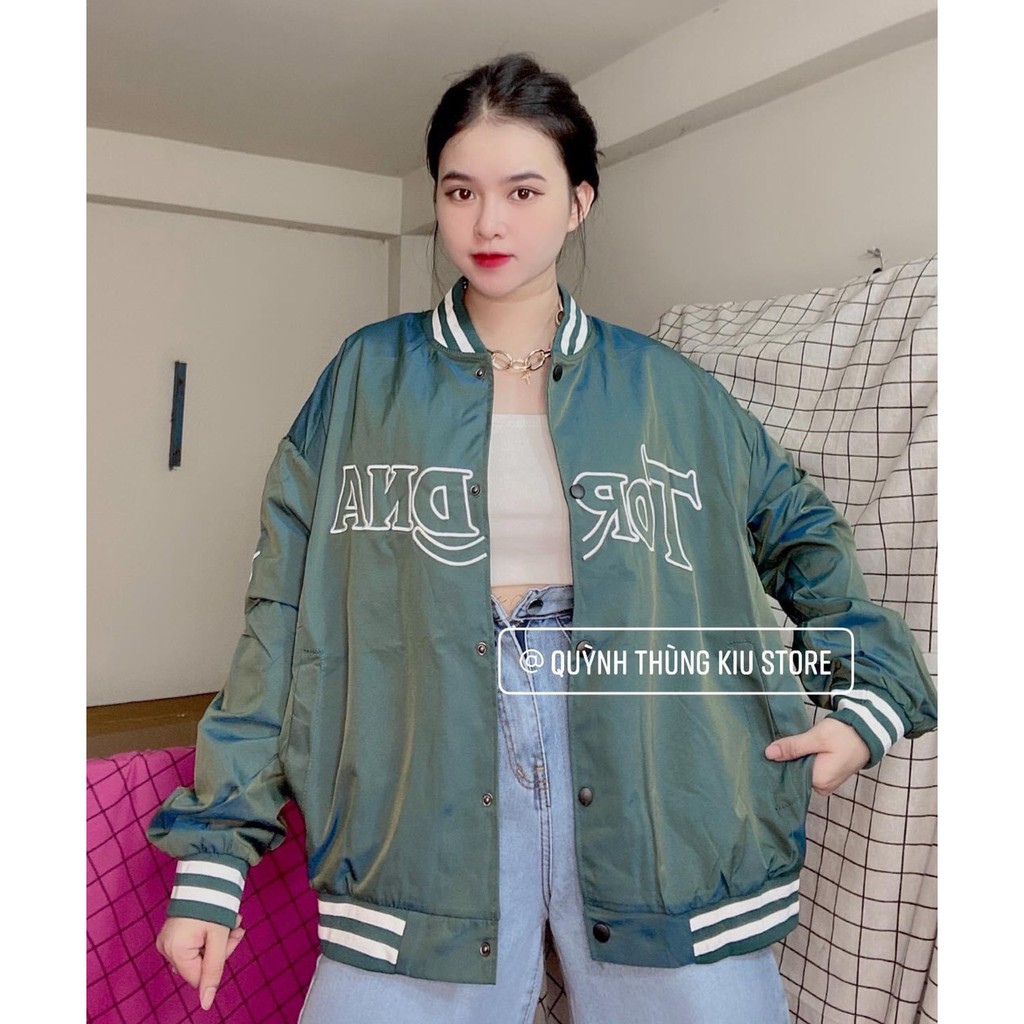Áo khoác gió bomber 💖FREESHIP💖 Áo bomber nữ màu xanh siêu lạ AD46 | BigBuy360 - bigbuy360.vn