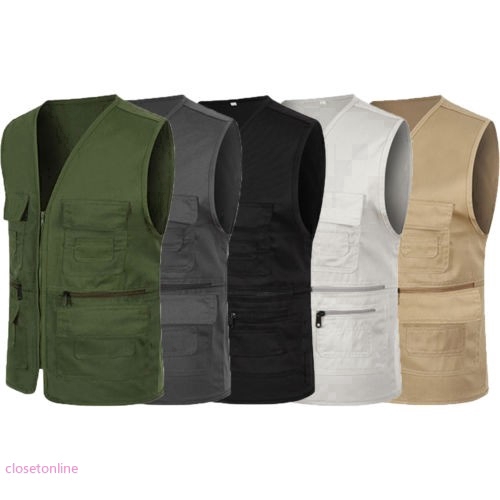 Áo khoác câu cá không tay phối túi thời trang cho nam | BigBuy360 - bigbuy360.vn