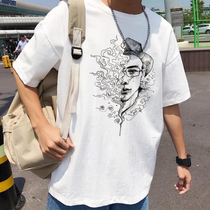 HOT SALE- ÁO THUN TAY LỠ Nam Nữ Đơn Giản DSK VẼ KHÓI