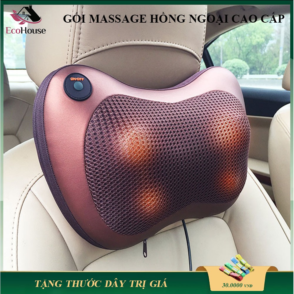 Gối massage hồng ngoại cao cấp, giúp thư giãn trị liệu hiệu quả, bảo hành 12 tháng, lỗi 1 đổi 1 trong 7 ngày đầu