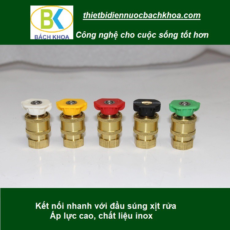 Súng rửa xe áp lực cao chân ren 22mm + thanh inox có đầu khớp nối 1/4 inch (chưa béc)