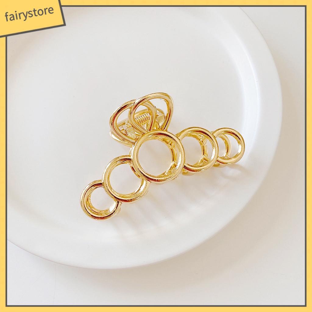 Kẹp tóc càng cua hợp kim màu trơn thiết kế đơn giản thời trang dành cho nữ