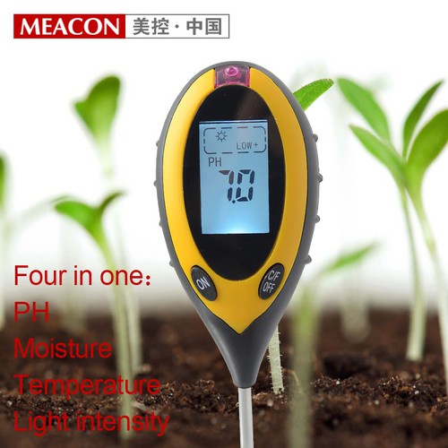 Máy đo đất 4 trong 1- Máy đo độ pH đất, độ ẩm, ánh sáng, nhiệt độ