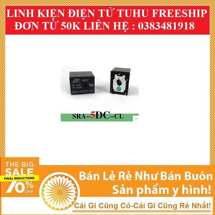 Rơ le,Relay 5v 5 Chân đen SONGLE SRA-5VDC