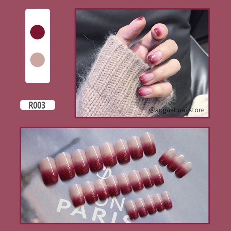 Mã R001 - R050 Set 24 móng tay giả kèm keo dán